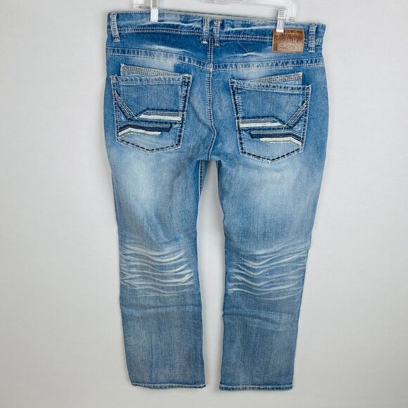 Axe & Crown Jeans Slim Fit Men's W 36 L 30 Whiskered Straight Scratchy * - Picture 6 of 12